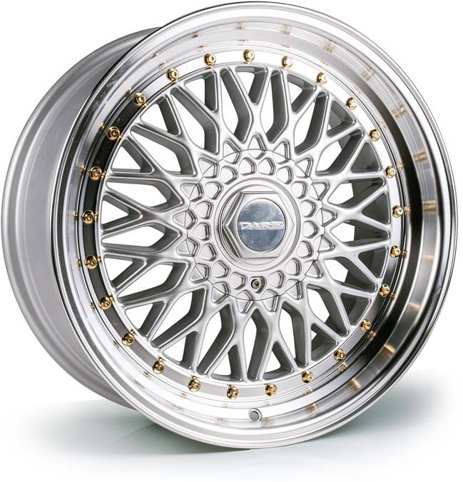 Dare RS 17x8.5 ET30 5x100/120 Silver Polished / Gold Rivets