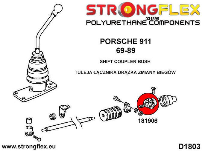 Tuleja łącznika drążka zmiany biegów Porsche 911 (69-89)