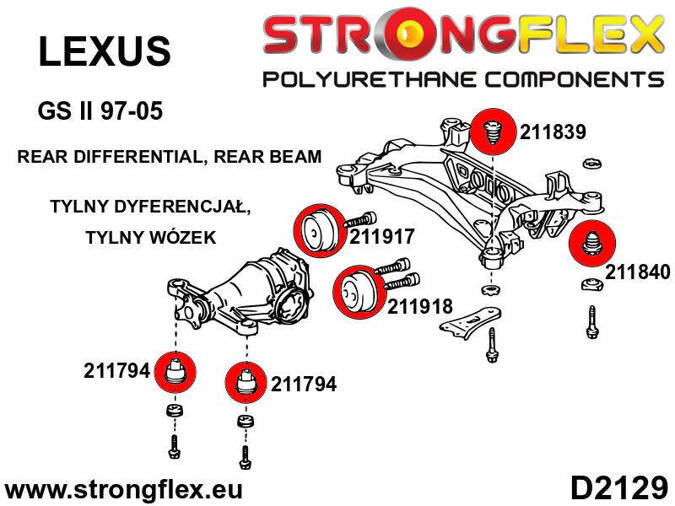 Tuleja tylnego dyferencjału – tylna Lexus GS II (97-05) S160